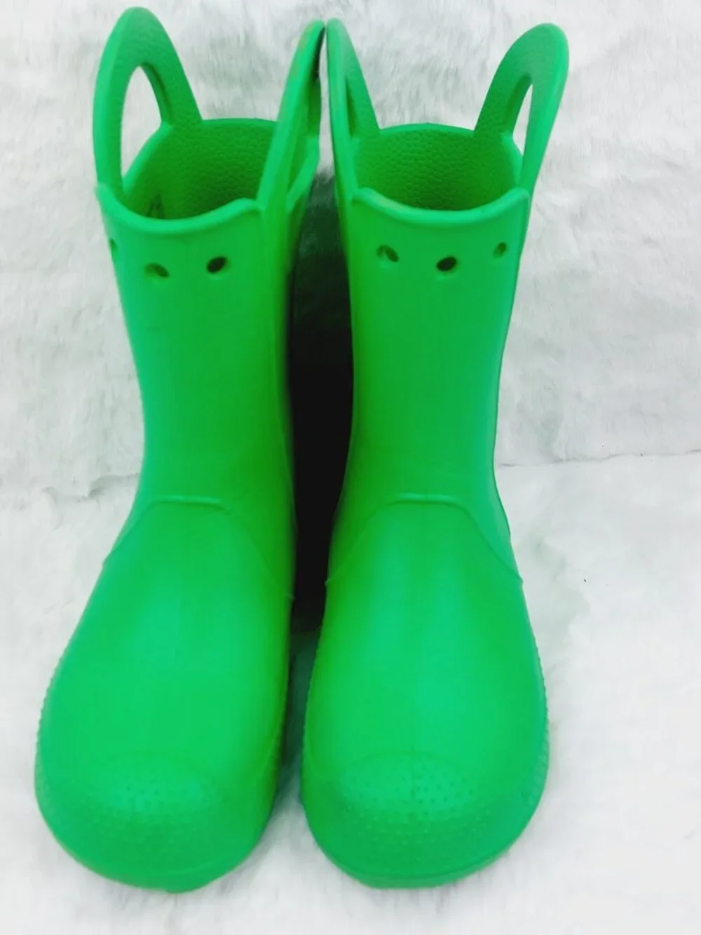 Crocs Boys' Grass Green Handle It Rubber Mid-Calf Outdoor Rain Boots Size J3